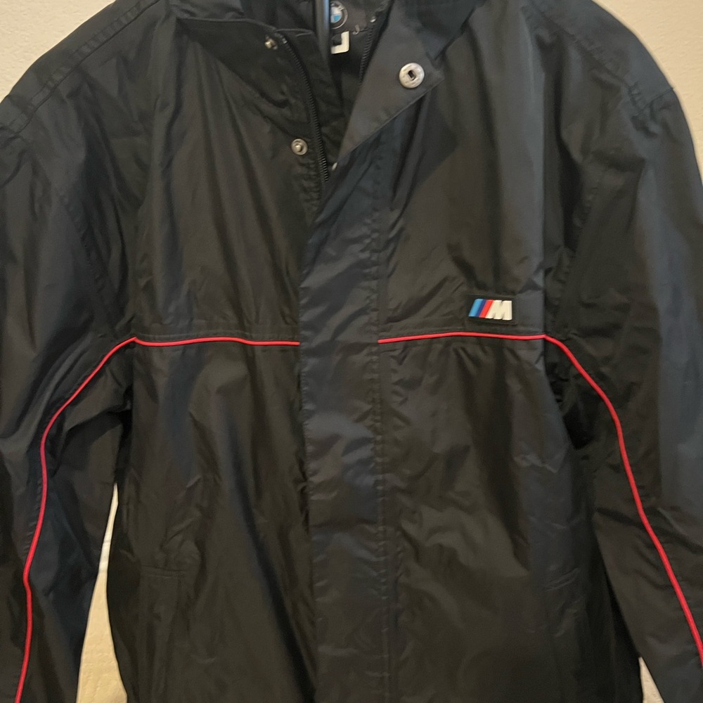 BMW Black Windbreaker with Red Trim